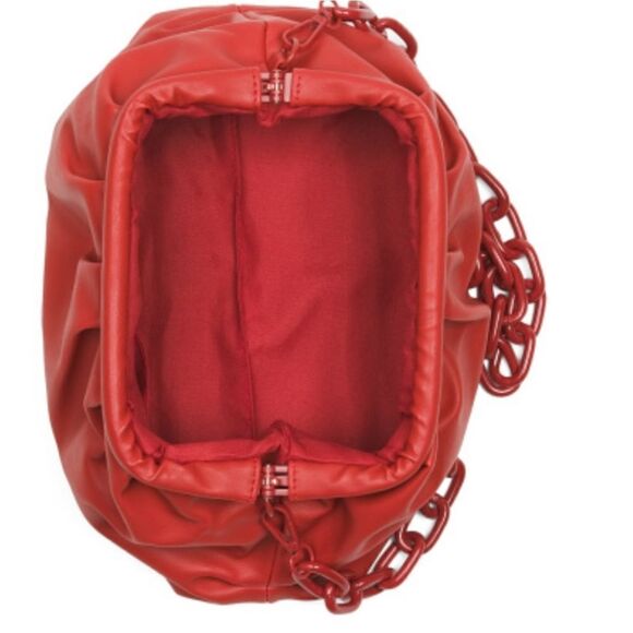 BADGLEY MISCHKA wrapped frame clutch NWT Red - Picture 3 of 6